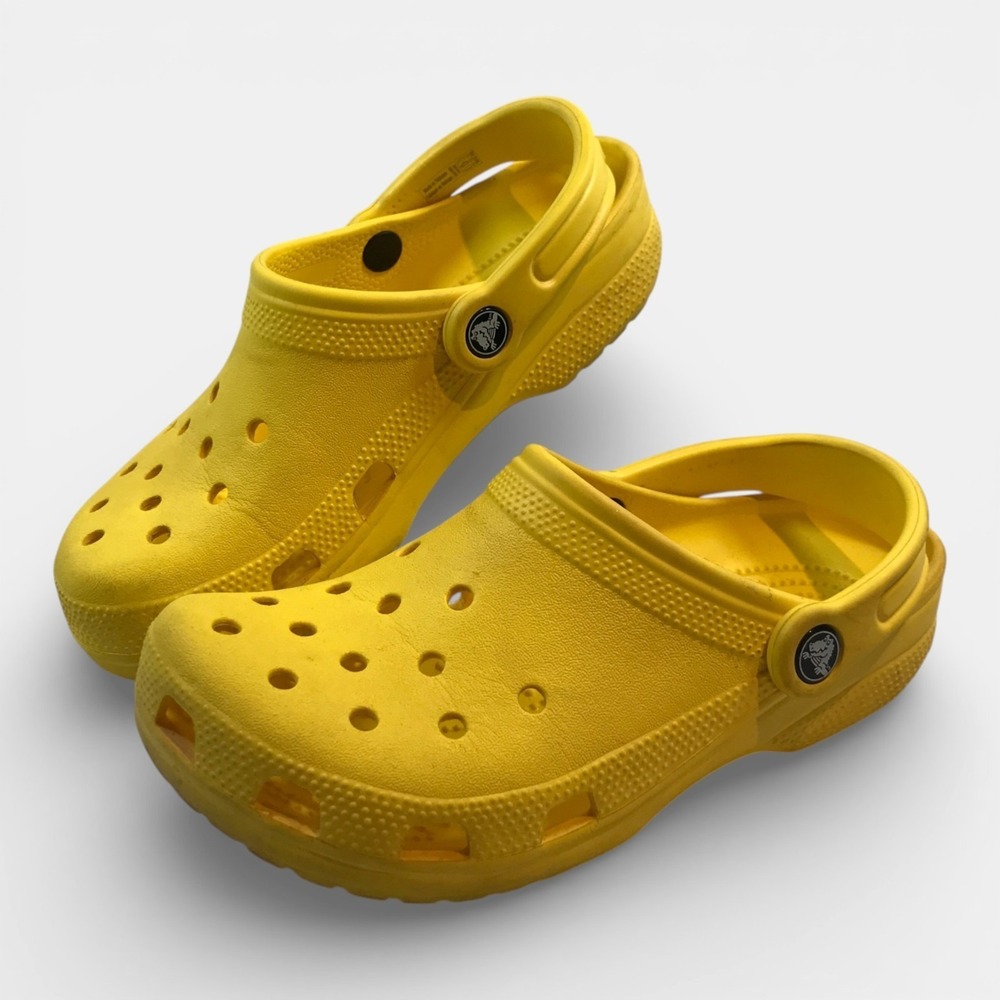 Crocs Yellow Clogs Slip On Casual Beach Garden Comfort Shoes M4 W6‎ Lightweight